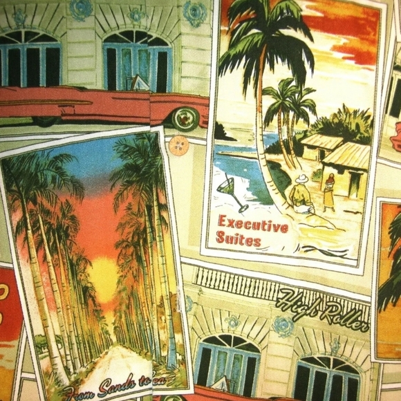 Tommy Bahama Men’s Silk Vegas Post Card Shirt L - Picture 5 of 7